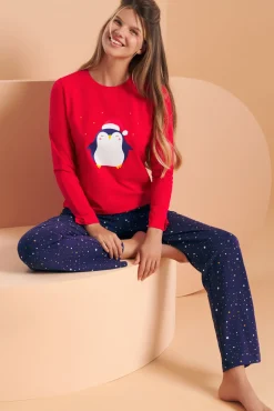 Lisca Pyjama mit Schlafshirt und Hose »Twinkle Star«|Damen Pyjamas