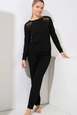 Lisca Pyjama mit Schlafshirt und Hose »Evelyn«|Damen Pyjamas