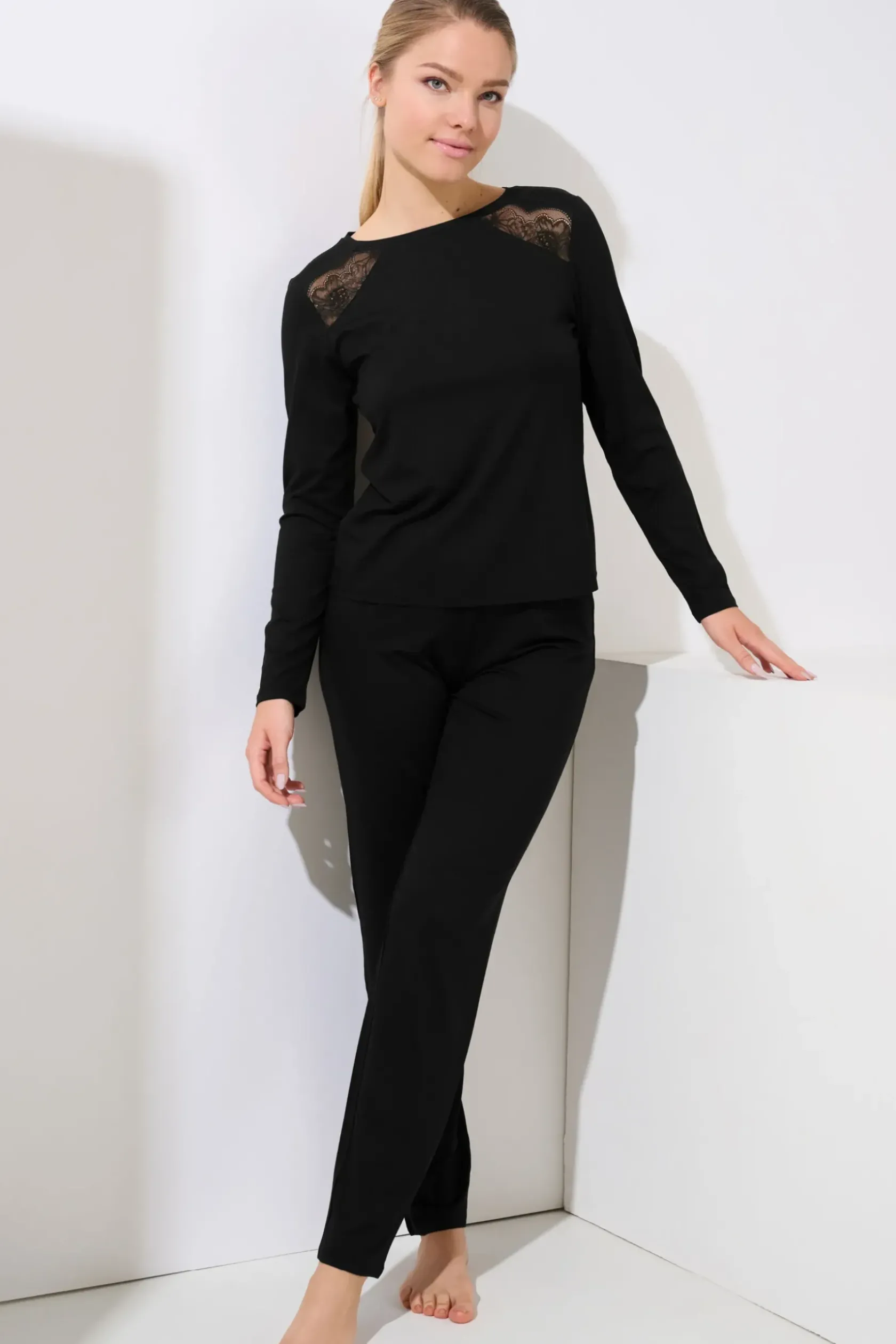 Lisca Pyjama mit Schlafshirt und Hose »Evelyn«|Damen Pyjamas