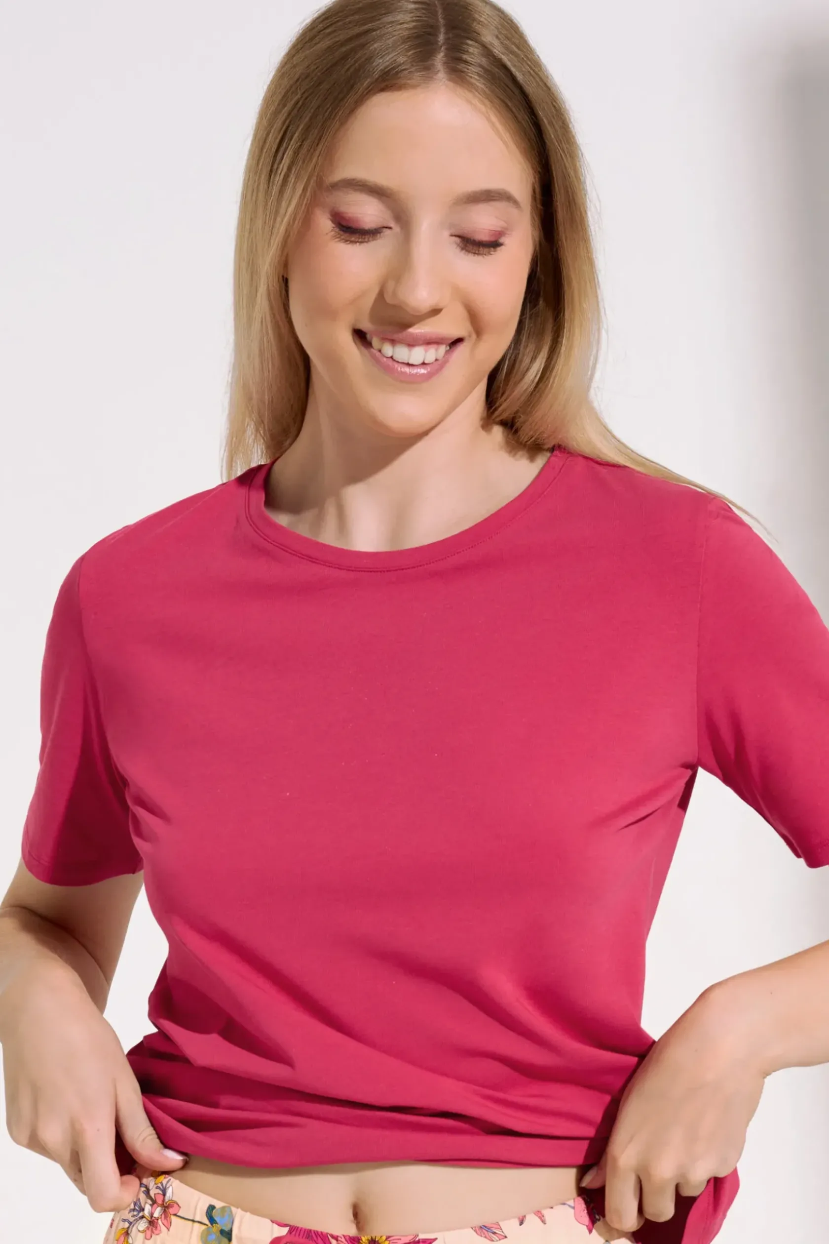 Lisca Pyjama mit Schlafshirt und Hose »Flowers«|Damen Pyjamas