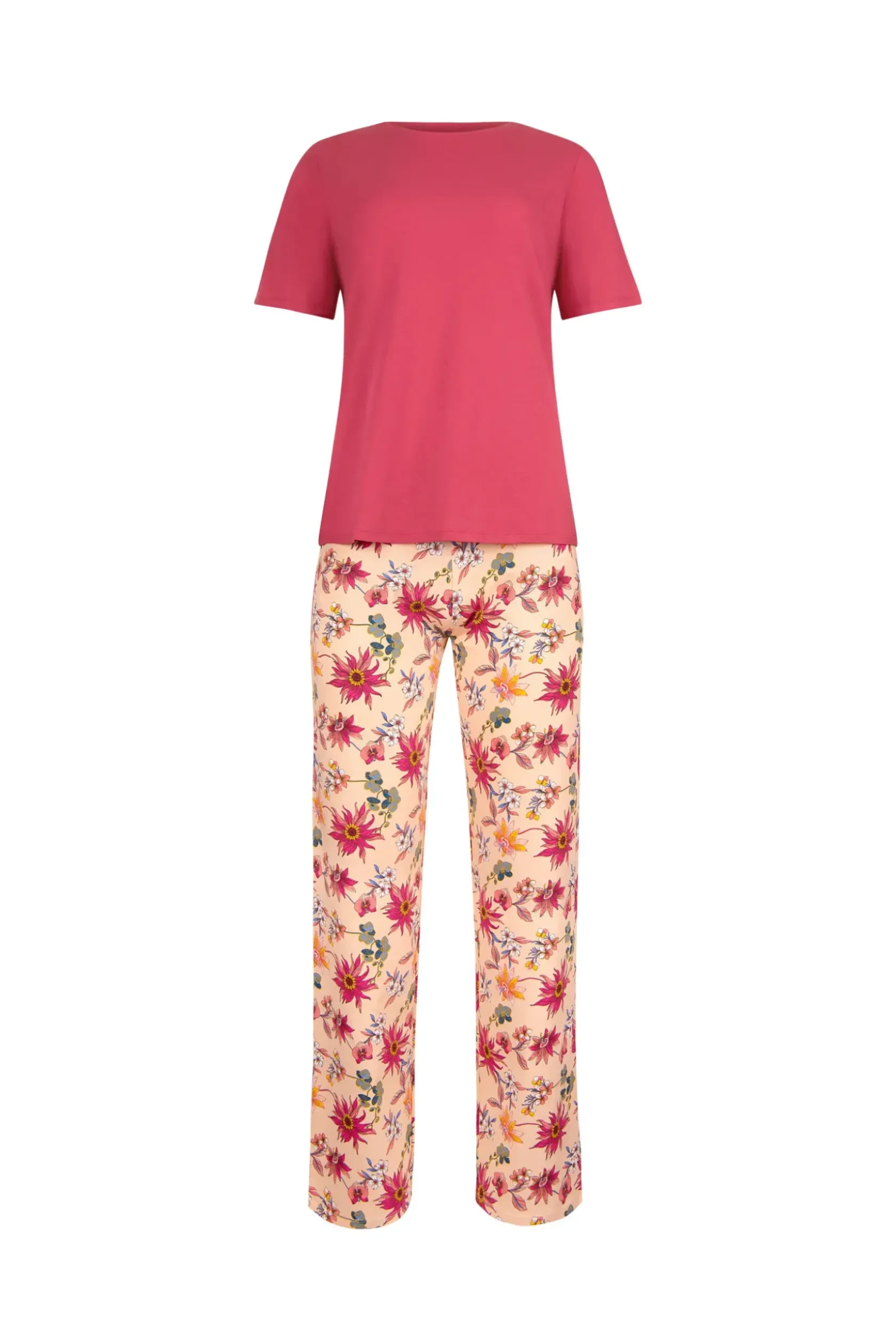 Lisca Pyjama mit Schlafshirt und Hose »Flowers«|Damen Pyjamas