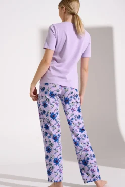 Lisca Pyjama mit Schlafshirt und Hose »Flowers«|Damen Pyjamas