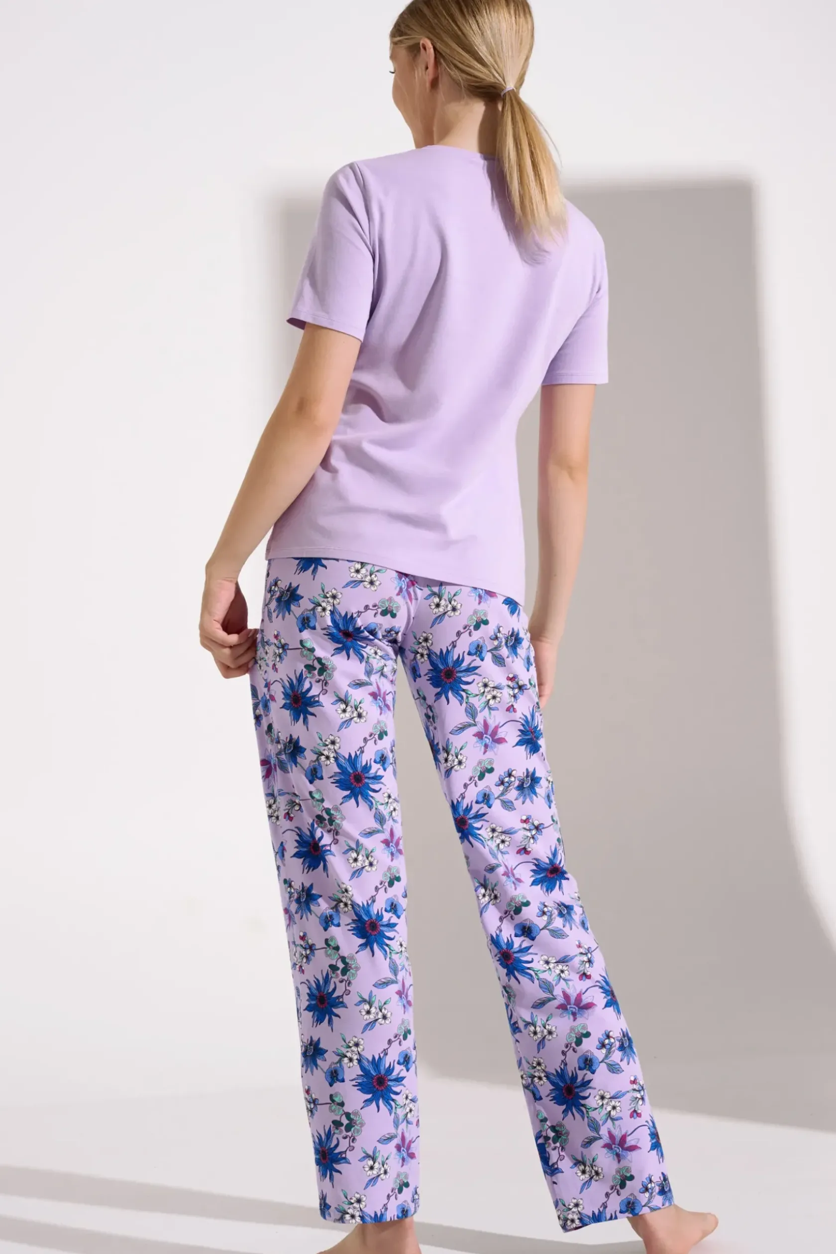 Lisca Pyjama mit Schlafshirt und Hose »Flowers«|Damen Pyjamas