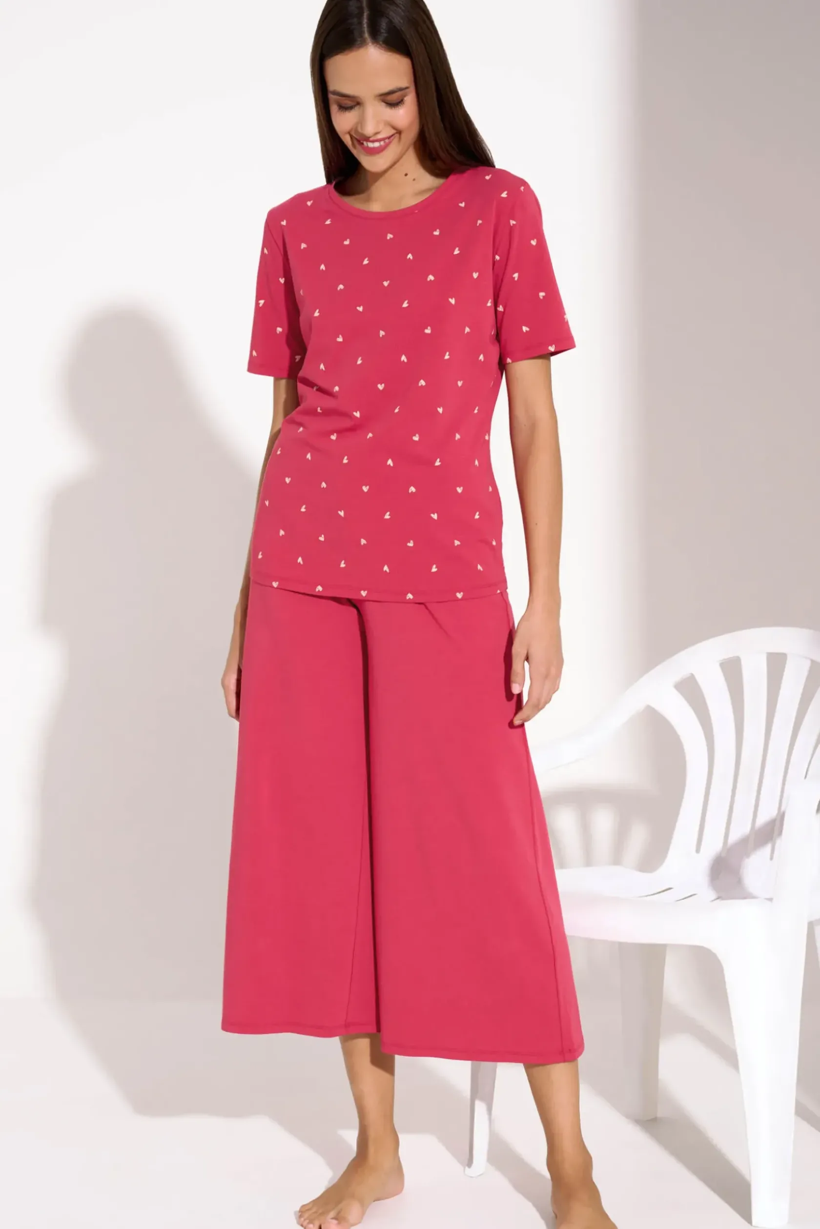 Lisca Pyjama mit Schlafshirt und Hose »True Love«|Damen Pyjamas