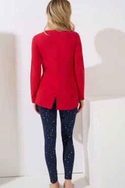 Lisca Pyjama mit Tunika und Leggings »Twinkle Star«|Damen Pyjamas